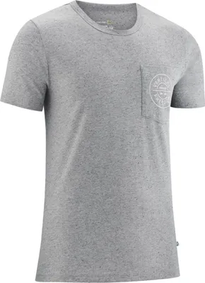 Graues Onset T-Shirt von Edelrid mit Brusttasche und Logo.
