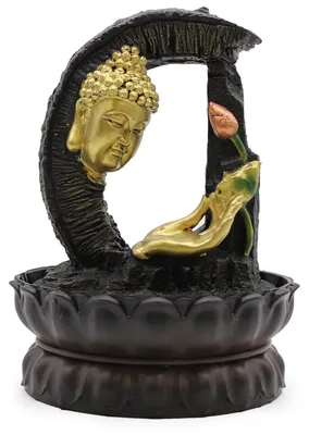 Imagen del producto de Fuente de agua de sobremesa - 30 cm - Buda dorado y loto