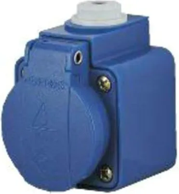 Image de Mennekes Prise Schuko en saillie bleue 16A 2p+E 230V IP44