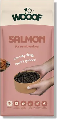 Produktbild von Hundetrockenfutter WOOOF Lachs 18KG Hypoallergenes Hundefutter kaltgepresst getreidefrei