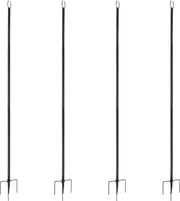 Immagine prodotto di Pali per catene luminose - Esterni 3 m - Set da 4 - Per giardino/terrazza, feste, Natale, matrimoni - Bianco