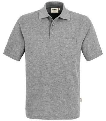Produktbild von HAKRO Hakro Herren Pocket-Poloshirt Top #802 Gr. L grau-meliert