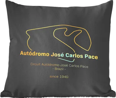 Produktbild von MuchoWow® Zierkissen Sofakissen Wohnzimmer Dekokissen 40x40 cm Brasilien - F1 - Rennstrecke - Foto Kissen - Schlafzimmer Dekoration