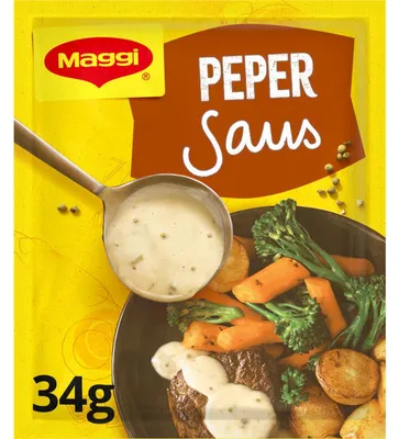 Produktbild von Maggi Peper Saucen Mix 34g – Würzige Pfeffersauce für Fleisch, Geflügel & Gemüse
