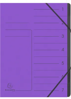 Produktbild von Exacompta Ordnungsmappe 540708E DIN A4 7Fächer Karton violett