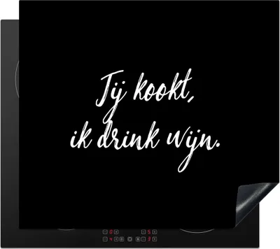 Produktbild von KitchenYeah© Herdabdeckplatte Sprichwörter - Du kochst, ich trinke Wein - Zitate - Wein - Kochen , 58x51cm, Küche Deko, Glaskeramikkochfeld Herdabdeckung, Abdeckplatte fùr Kochfeld