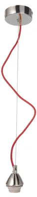 Zdjęcie produktu dla Lampa wisząca "PENDRE", czerwona, 120 cm, z abażurem tekstylnym, gwint E27, wykonana z metalu i materiału tekstylnego