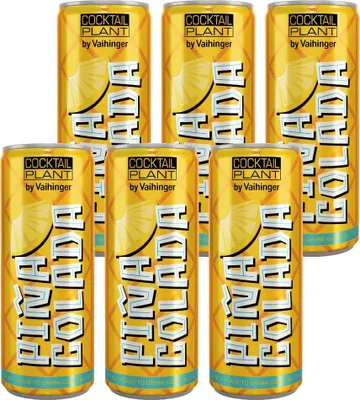 Produktbild von Cocktail Plant Piña Colada – 6er-Set Ready-to-Drink Cocktail 6 x 0,25l Dosen (10,1% Vol.)- [Enthält Sulfite]