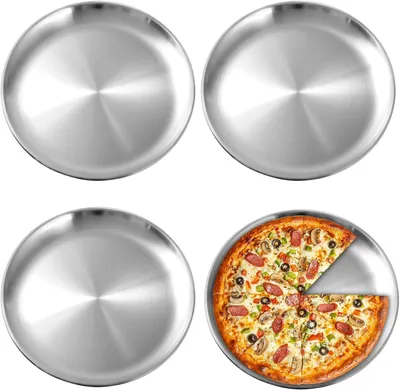 Zdjęcie produktu dla Talerze kempingowe 4 sztuki, 30 cm, stal nierdzewna, na kemping