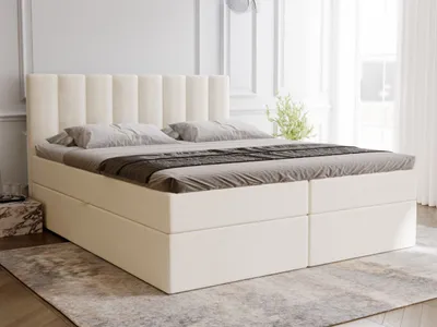 Produktbild von GrainGold Boxspringbett Mocca 160x200 - Bett mit Matratze und Topper - Boxspringbett mit Bettkasten und Matratze - Boxspringbett Beige (Royal 02)