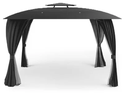 Produktbild von osoltus Garten Pavillon Amrum 3,3 x 3,3 m Anthrazit mit Seitenwand Moskitonetz