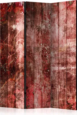 Produktbild von 3-teiliger Doppelseitiger Vlies Paravent - Purple Wood 135x172 cm Muster f-A-0776-z-b