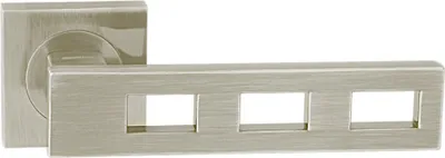 Produktbild von DOMINO Türgriff Drückergarnitur | Türklinke für Zimmertür, Bürotür, Kellertür & Innentür | Türbeschläge aus Aluminium | Bronze Türdrückergarnitur| TRE-QR M9