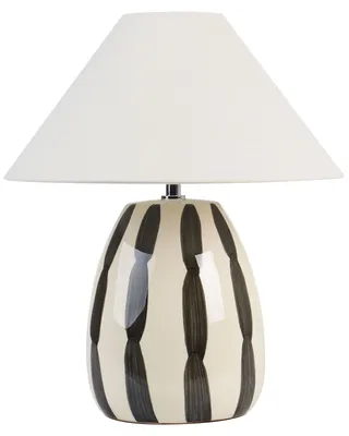 Zdjęcie produktu dla BELIANI Lampa stołowa beżowo-czarna ceramiczna 41 cm z abażurem lampka nocna ręcznie wykonana oświetlenie do sypialni salonu