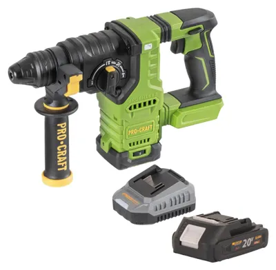 Produktbild von Procraft PHA30bb Akku Bohrhammer 20 V 2,8 J SDS plus Brushless + 1x Akku 2,0 Ah + Ladegerät