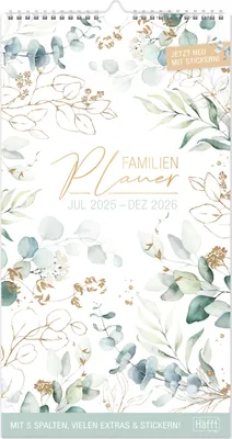 Produktbild von Familienplaner 25/26 Wand-Kalender 5-spaltig 18 Monate [Blattgold]