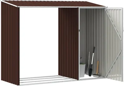 Produktbild von vidaXL Garten Brennholzlager Braun 245x98x159 cm Verzinkter Stahl