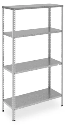 Zdjęcie produktu dla Regał metalowy - Regał magazynowy - 4 półki - 160 kg - 150 x 75 x 30 cm - Srebrny