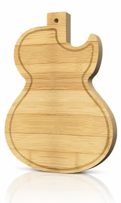 Produktbild von Omgoods – Schneidebrett in Gitarrenform, aus Bambus, 34 x 24,6 cm