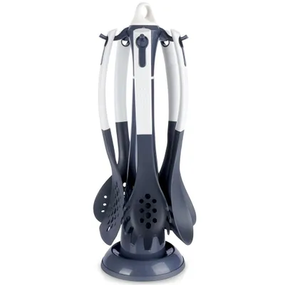 Productafbeelding van Uitstekende set keukengerei Houseware met standaard, nylon/plastic, 20x39,5 cm, zwart/crème