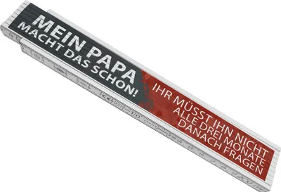 Produktbild von Mein Papa macht das schon... Meterstab aus Holz mit witzigem Spruch