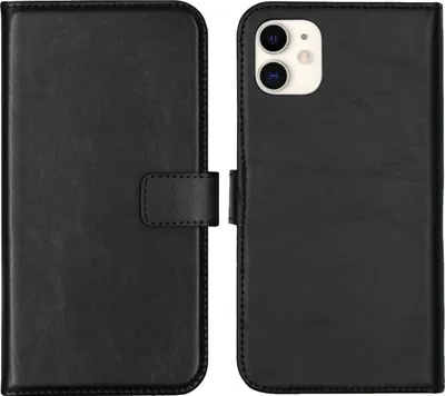 Zdjęcie produktu dla Selencia Genuine Leather Bookcase dla Apple iPhone 11 - czarny