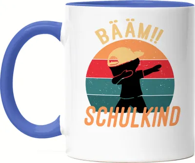 Produktbild von Bääm! Schulkind Tasse Blau Einschulung Geschenkidee Schulanfang Schuleinführung Dab