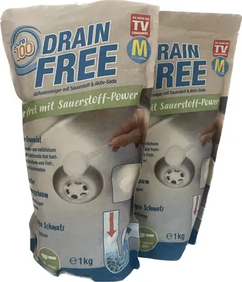 Produktbild von Pure 100 Drain Free Abflussreiniger - Sauerstoff - Aktivsoda - 2 kg + Ebook "Super, ich bin fit!"