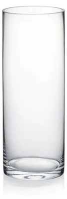 Imagen del producto de Vaso de vidrio cilíndrico, transparente, de 8 cm de diámetro y 20 cm de altura, ideal para arreglos florales