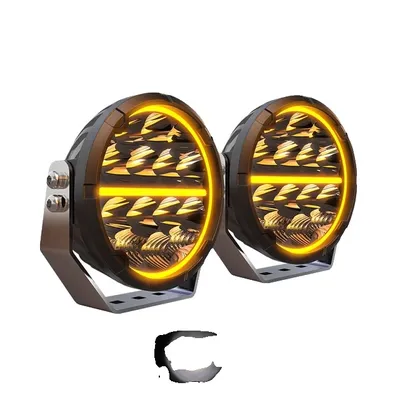 Zdjęcie produktu dla Światła terenowe LED, białe i bursztynowe światła do jazdy dziennej, kombinacja spot/flood, światła 2PC 6,5 cala