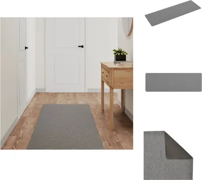 Image de vidaXL Tapis Gris 60x180 cm - Tapis