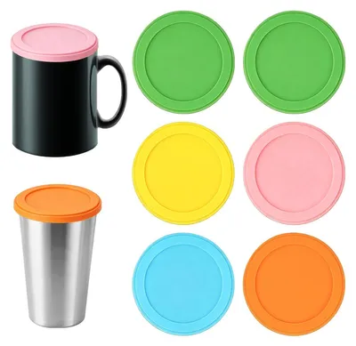 6er Set Silikon-Frischhaltedeckel für Joghurt, 10 cm