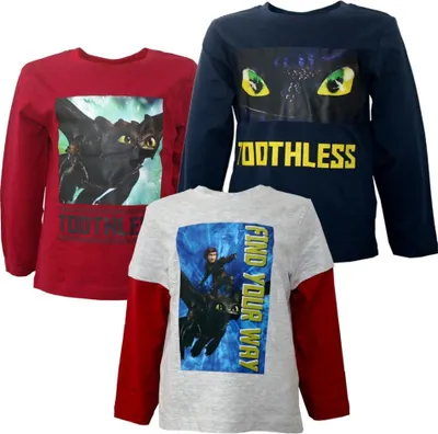 Produktbild von Jungen Langarmshirt | Dragons | Größe 104-140 | Drachenzähmen leicht gemacht, Größe:104, Farbe:Dunkelblau