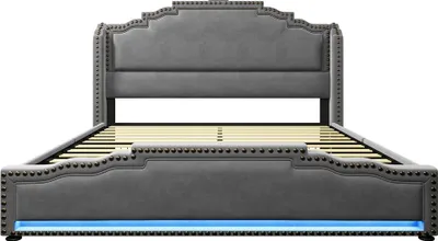 Produktbild von Sweiko Polsterbett 160×200, Doppelbett mit 4 Schubladen,  Stauraumbett und Jugendbett mit Lattenrost, Samt, Grau, ohne Matratze