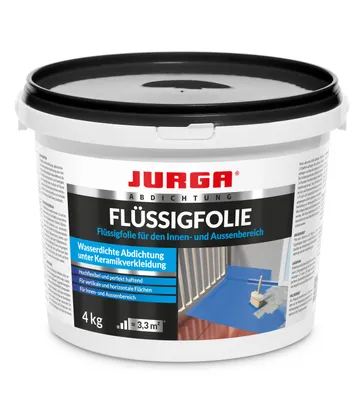 Produktbild von Jurga Flüssigfolie Bad & Dusche 4 kg - Dichtfolie Außenbereich & Innen, Abdichtung Badezimmer, Lösemittelfrei, Abdichtfolie Wasserdicht Blau