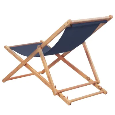 Produktbild von vidaXL Klappbarer Strandstuhl Stoff und Holzrahmen Blau