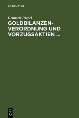 Produktbild von Goldbilanzen-Verordnung und Vorzugsaktien ...