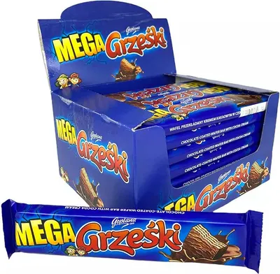 Produktbild von Schokoriegel  Grzeski Mega Polnischer Waffelriegel mit Schokolade (32x48g)