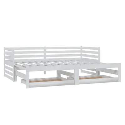 Obrázek produktu pro Výsuvná denní postel 2 × (90x200 cm) bílá masivní borové dřevo