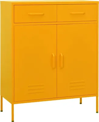 Image de Armoire de rangement Jaune moutarde 80x35x101,5 cm Acier