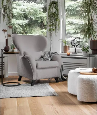 Produktbild von MIUFORM Miuf Bouclé - Sessel - 92x92cm - Hellgrau - Loungesessel Polstersessel