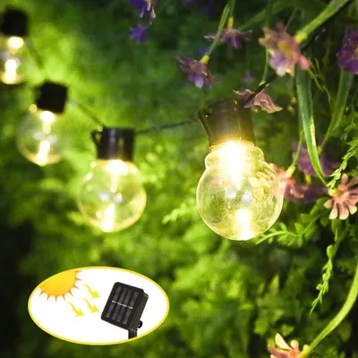 Solar-Lichterkette, 3,5 m, 10 LEDs, warmweiß, IP65, 8 Modi