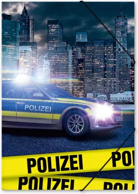 Produktbild von itenga Gummizugmappe Sammelmappe Zeichenmappe A4 PP Motiv POLIZEI