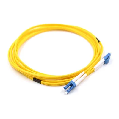 Produktbild von LWL Patchkabel LC/LC Duplex 1m OS2 Singlemode 9/125 Glasfaserkabel LSZH gelb