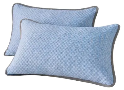 Produktbild von kühlende Kissenbezuege 40x80cm 2er Set Himmelblau atmungsaktiv Kissenbezug