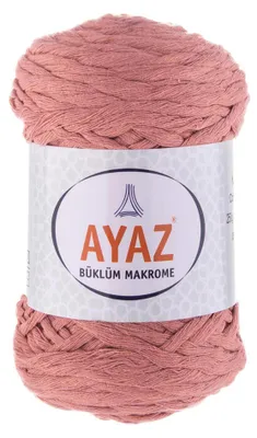 250g Strickgarn Büklüm Makrome Baumwollgarn mauve