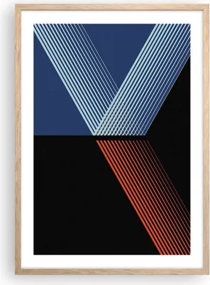 Produktbild von Gerahmtes Poster - Rahmen in heller Eiche - Abstraktion Schwarz Blau - 50x70 cm - Wand Bild - Wanddeko - Wandbilder - Kunstposter - Wandposter - Bilderrahmen - Bilder - Kunstdruck - P2NPA50x70-4458