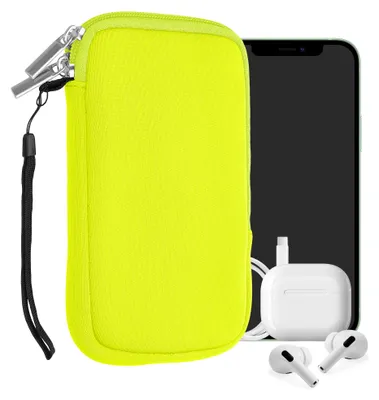 Produktbild von kwmobile Neopren Handytasche für Smartphones L - 6,5" - Handy Tasche mit Reißverschluss - Handyhülle universal Gelb