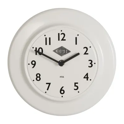 Produktbild von Laursen - Wanduhr "CPH 1936" Weiß Ø 24cm (0700-11) Retro Uhr Küchenuhr Bürouhr