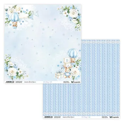 Immagine prodotto di carta scrapbooking bifacciale 30x30cm - ScrapAndMe - Oh, Baby 05/06